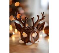 3D Printed Deer Mask | Elegant Animal Face Sculpture | Unique Christmas Cosplay Accessory | Modern Holiday Costume and Art Decor | Main Color: Matte Black
