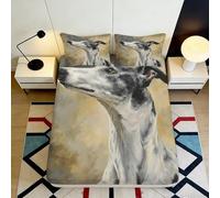 3D Printed Deer Pattern Fitted Sheet Microfiber Deep Pocket for Adult Bedroom, Animal Design Mattress Fitted Cover Washable 200x200x25cm