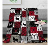 3D Printed Deer patterns Cosy Throw Microfiber Ultra Soft Warm Bedding Scandinavian winter Nap Blanket for Friends Colleagues Loved Ones 50x60inch(127x152cm)