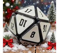 3D Printed Dice Cube,Creative Multi-Faceted Dice Game,Handmade 20 Sided Funny Game Tabletop Gaming Decor Gift,Adults Kids Desk Clicking Toy (White)