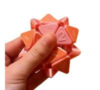 3D Printed Dice Cube,Creative Multi-Faceted Dice Game,Handmade 20 Sided Funny Game Tabletop Gaming Decor Gift,Adults Kids Desk Clicking Toy (Pink)