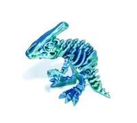 3d Printed Dinosaur 3-d Printed Stuff Parasaurolophus for Home Office Executive Desk Decoration Surprise Fantasy Gifts-Blue Green||19cm/7.5in