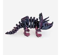 3d Printed Dinosaur 3-d Printed Stuff Triceratops Skeleton for Stress Relief Home Office Decompression Decor Executive Desk Toys-Dark Red||11cm .33inch