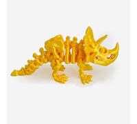3d Printed Dinosaur 3-d Printed Toys Triceratops Skeleton for Stress Relief Home Office Decompression Decor Executive Desk Toys-Silk Gold||17.2cm/6.77 inch