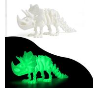 3d Printed Dinosaur 3-d Printed Triceratops for Stress Relief Home Office Decompression Decor-Glow-in-the-Dark Green||15cm/5.9in