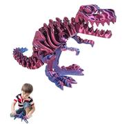3D Printed Dinosaur Bones - Articulated T-Rex Skeleton Fidget Toy for Home Office Decor, Poseable T-Rex with Flexible Joints for Stress Relief and Anxiety (Green)
