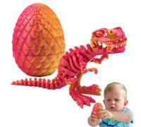 3D Printed Dinosaur | Dinosaur Egg Ornament | Articulated Mobility Flexible Fidget Toy | Interactive | Suitable Present | Red | Purple | Green | Blue | For Kids Boys And Girls