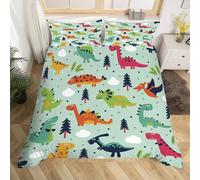 3D Printed Dinosaur Duvet Cover Single 2 Pieces 135x200cm Cartoon Dinosaur Bedding Set with Hidden Zipper Soft Microfiber Comforter Quilt Cover with 1 Pillowcase 50x75cm（style 80-19）