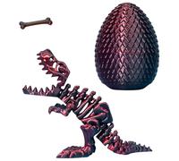 3D Printed Dinosaur Egg Big-mouth Dinosaur Model Articulated Indominus Rex Tyrannosaurus Rex Fossil Dragon 3D Printing Skull Mystery Crystal Dragon Fidget Toys Adults