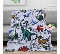 3D Printed Dinosaur patterns Couch Blanket Microfiber Warm Soft Bedding Cosy Vintage illustrated Fluffy Blanket Wrinkle Resistant for Young Adults Renters Apartment Dwellers 50x60inch(127x152cm)