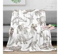 3D Printed Dinosaur sketches Blanket Microfiber Warm Thermal Bedding Soft Vintage illustration Bedding Blanket Machine Washable No Shedding for Men Women Kids Households 50x60inch(127x152cm)