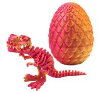 3D Printed Dinosaur Toy, 3D Printed Dinosaur Skeletons Figures With Egg And Bone, Mystery Crystal Dragon Egg Fidget Surprise For Boys Girls Home Desk DecorGifts, Flexible Joints