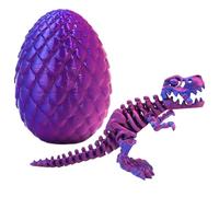 3D Printed Dinosaur Toy, 3D Printed Dinosaur Skeletons Figures With Egg And Bone, Mystery Crystal Dragon Egg Fidget Surprise For Boys Girls Home Desk DecorGifts, Flexible Joints