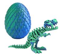 3D Printed Dinosaur Toy, 3D Printed Dinosaur Skeletons Figures With Egg And Bone, Mystery Crystal Dragon Egg Fidget Surprise For Boys Girls Home Desk DecorGifts, Flexible Joints