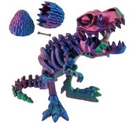 3D Printed Dinosaur Toy Bones with Dinosaur Egg, Full Articulated Tyrannosaurus Toy Creative Toys, Exquisite 3D Printed Dragon Ornament for Bedroom Desk Office (B)