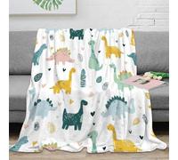 3D Printed Dinosaurs kids Thermal Blanket Microfiber Warm Thermal Bedding Soft Cartoon playful Fluffy Blanket Luxurious Gift for Friends Colleagues Loved Ones 50x60inch(127x152cm)