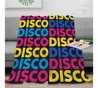 3D Printed Disco text design Warm Blanket Microfiber Ultra Soft Thermal Bedding Vibrant retro pattern Cosy Throw Lightweight All Season for Homeowners Renters Adults Kids 70×80inch(180x200cm)