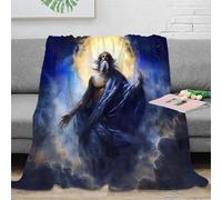 3D Printed divine figure Home Blanket Microfiber Warm Cosy Bedding Soft spiritual art Lounge Throw Wrinkle Resistant Non Pilling for Campers Travellers Students Young Adults 70×80inch(180x200cm)