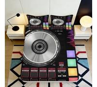 3D Printed DJ Vinyl Fitted Sheet Microfiber Deep Pocket Non-Slip DJ Turntable Mattress Fitted Cover Bedroom Bedding 120x200x25cm