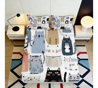 3D Printed Dog Design Fitted Sheet Microfiber Deep Pocket Non-Slip Bedroom Bedding Pet Dog Mattress Fitted Cover Washable 119 Characters 120x200x25cm