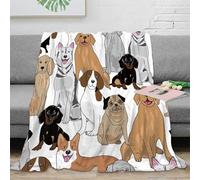 3D Printed Dog illustrations Thermal Blanket Microfiber Warm Thermal Bedding Soft Cartoon pet designs 1 Fluffy Blanket Luxurious Gift for Friends Colleagues Loved Ones 50x60inch(127x152cm)