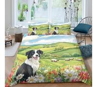 3D Printed Dog Landscape Duvet Cover, Microfiber Bedding Cover Hidden
