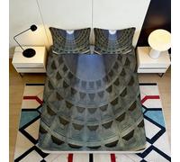 3D Printed Dome Pattern Fitted Sheet Microfiber Deep Pocket Bedroom Set Architectural Mattress Fitted Cover Washable for Adults 90x200x25cm