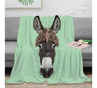 3D Printed Donkey face Warm Blanket Microfiber Warm Thermal Bedding Soft Cartoon animal illustration Travel Blanket Heartfelt Gift for Wedding Anniversary Newlyweds Couples 40x50inch(100x130cm)