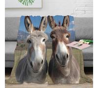 3D Printed Donkey portrait Nap Blanket Microfiber Ultra Soft Warm Bedding Natural wildlife Bedding Throw Anti Static Fade Resistant for Students Gamers Movie Nights Teens 70×80inch(180x200cm)
