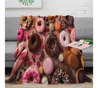 3D Printed Donuts assortment Blanket Ultra Soft Microfiber Bedding Warm Cosy Sweet treats collection Throw Blanket Thoughtful Gift for Friends Families Loved Ones 40x50inch(100x130cm)