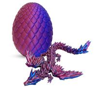 3D Printed Dragon, 3D Dragon, Dragons Egg, Detachable Winged Dragones Inside Crystal Egg, Articulated Dragons for Display and Collection