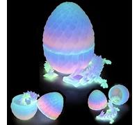 3D Printed Dragon, 3D Dragons Eggs With Dragon Inside, Glow In The Dark Eggs Dragons, Articulated Toys Removable Mystery Fidget Toy Home Office Decor Executive Desk Easter Toys