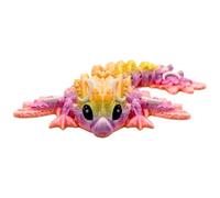 3D Printed Dragon - 4 Inch Tiny Lunar Dragon - Multicolour Details with Cute Eyes, Fully Articulated, Desk Fidget Toy, Birthday Gift, Kids and Adults, Collectible (Sweet Rainbow)