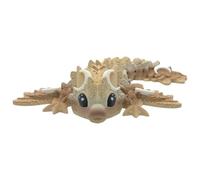 3D Printed Dragon - 4 Inch Tiny Lunar Dragon - Multicolour Details with Cute Eyes, Fully Articulated, Desk Fidget Toy, Birthday Gift, Kids and Adults, Collectible (Cappuccino Rainbow)