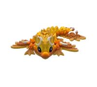3D Printed Dragon - 4 Inch Tiny Lunar Dragon - Multicolour Details with Cute Eyes, Fully Articulated, Desk Fidget Toy, Birthday Gift, Kids and Adults, Collectible (Falling Leaves Rainbow)