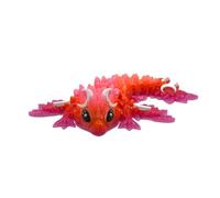 3D Printed Dragon - 5 Inch Tiny Lunar Dragon - Multicolour Details with Cute Eyes, Fully Articulated, Desk Fidget Toy, Birthday Gift, Kids and Adults, Collectible (Rose Rainbow)