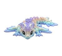 3D Printed Dragon - 5 Inch Tiny Lunar Dragon - Multicolour Details with Cute Eyes, Fully Articulated, Desk Fidget Toy, Birthday Gift, Kids and Adults, Collectible (Light Silk Rainbow)