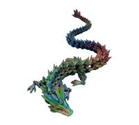 3D Printed Dragon Articulated Crystal Dragon Flexible ADHD Fidget Toys 3D Aquarium Decoration Autism Toys Fidget Toy Desk 3D Printed Toy 30cm (Red/Blue/Green)
