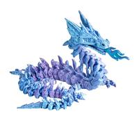 3D Printed Dragon, Articulated Fidget Toys, Green/Orange/Blue Fire Dragon Sensory Flexible, Collectible Figures for Party Decor Desk Bookshelf and Room Display