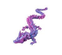 3D Printed Dragon, Articulated Wyvern, Crystal Dragon 3D Printed, Crystal-like Appearance And Detailed Scales, Articulated Joints, 30cm/11.8in, For Home Desktop Decor