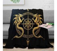 3D Printed Dragon compass Cosy Throw Microfiber Ultra Soft Warm Bedding Celtic fantasy design Nap Blanket for Friends Colleagues Loved Ones 70×80inch(180x200cm)