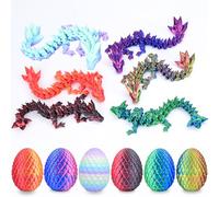 3D Printed Dragon Egg 6 Pack, Fidget Toys Kid, 3D Printed Animals Small 3D Printer Dinosaur Dino Eggs Toy Easter Gifts for Kids Boy Girls