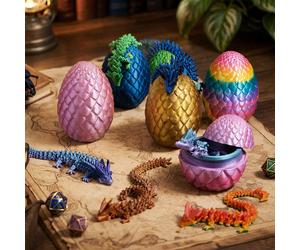 3D Printed Dragon Egg Blue-Black