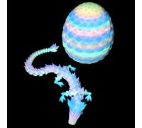 3D Printed Dragon Egg, Easter Dragon Eggs Glow in The Dark Fidget Toys for Kid Easter Eggs Fun Desk Décor Easter Gifts for Kids Boy Girls - Rainbow