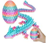 3D Printed Dragon Egg, Mystery Articulated Crystal Dragon Egg Fidget Toys and Decoration, 3D Print Surprise Animals Toy for Kid Teen Boy Girls Christmas Birthday Graduation Gift (Multicolor)