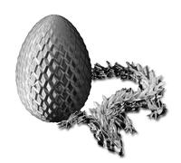 3D Printed Dragon Egg - Poseable Fidget Toy Decor (Black)