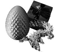 3D Printed Dragon Egg - Poseable Fidget Toy Decor (Black+Gift box)
