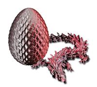 3D Printed Dragon Egg - Poseable Fidget Toy Decor (Red)