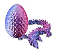 3D Printed Dragon Egg - Poseable Fidget Toy Decor (Red-blue)