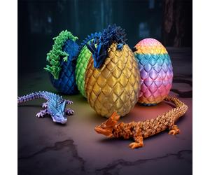 3D Printed Dragon Egg - Random Assorted Colour Blue-Black